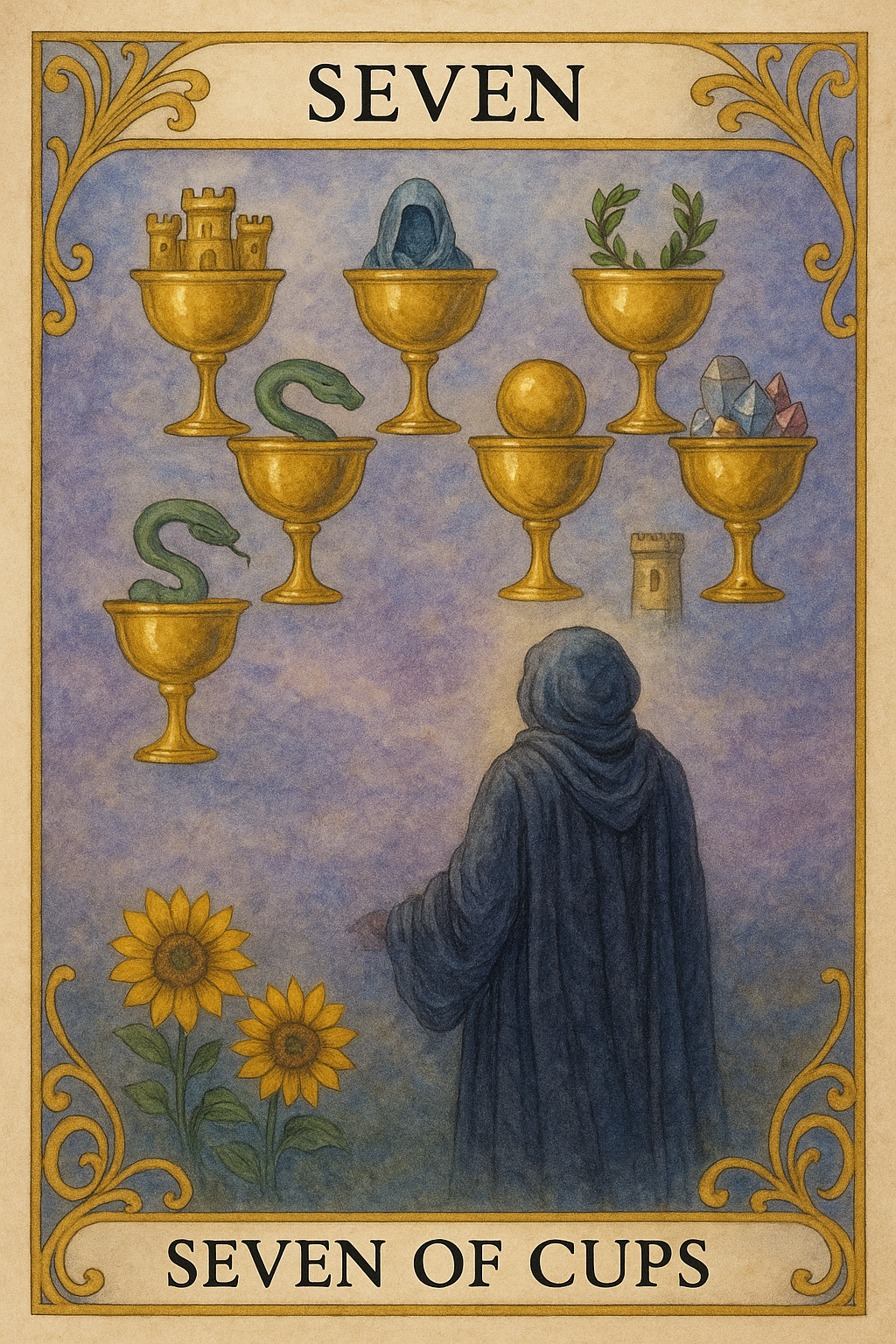 Seven of Cups Tarot Card
